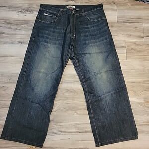 Vintage Ecko Unltd Jeans Mens 40 Blue Wide Leg Baggy Y2K Grunge Streetwear Denim
